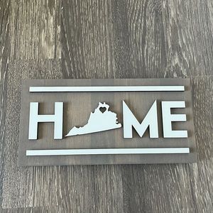 Virginia Home Laser Wood Cut Sign with 3D Letters